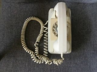 Vintage Gte Automatic Electric Tan Rotary Dial Wall Telephone
