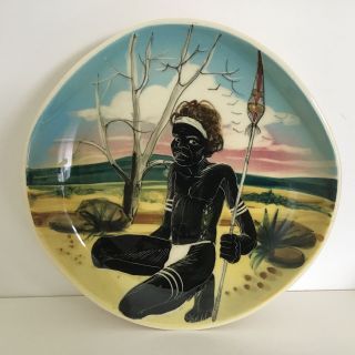 Vintage.  Wall Plate Of A Aboriginal Man.  Made In Australia.  402
