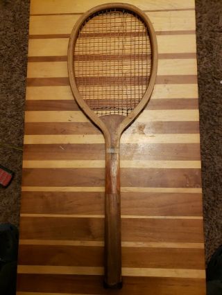Vintage Wood 1910 Fj Bancroft Tennis Racket Pawtucket