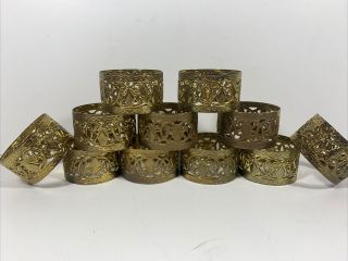 Vintage Napkin Rings Set Of 11 Ornate Designed Rings