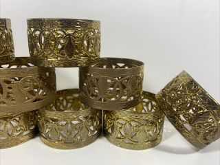 Vintage Napkin Rings Set of 11 Ornate Designed Rings 3