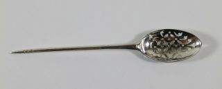 Georgian Sterling Silver Mote Spoon Pierced Tea 3 Antique 18th Century 2