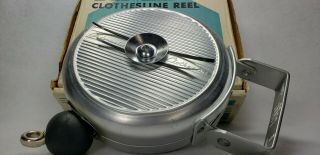 Vintage CORDOMATIC CR - 20 Aluminum Auto - Retract Clothesline Reel 20 ft 3