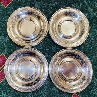 4 Antique Sterling Silver Tea/coffee Cup Saucers