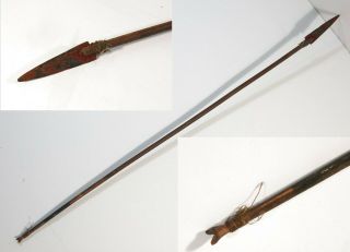 1880s Native American Sioux Indian Wooden Arrow - Iron Point - Paint Decoration