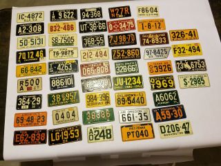 1953 Complete Set Of 49 Bicycle License Plates " Wheaties " Not Porcelain Sign