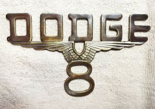 Dodge Brothers 8 Radiator Script Badge Emblem Fox 1930 Only Very Rare