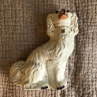 Stunning Antique Left Staffordshire Spaniel Dog Statues 15 "