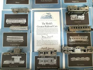 WORLDS GREATEST RAILROAD CARS,  Franklin Limited Edition Pewter Train Set 3