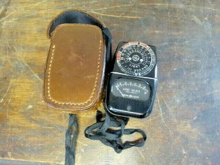Vintage General Electric Ge Exposure Light Meter 8dw58y4 With Leather Case