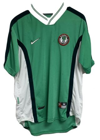 Vintage World Cup 1998 Nike Nigeria Football Assoc Soccer Jersey Green M