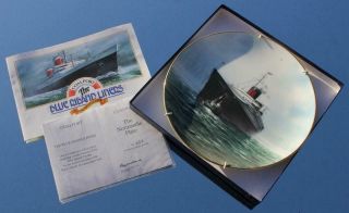 French Line Cgt Ss Normandie 9 " Coalport Limited Edition Fine Bone China Plate
