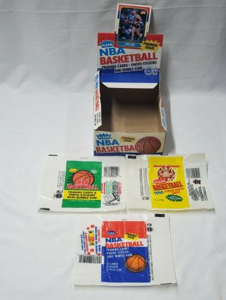 1986 - 87 Fleer Basketball (empty) Display Wax Box Vgc Jordan Rookie & 3 Wrappers