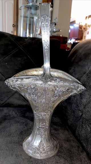 Barbour S.  P.  Co Antique 1800’s Victorian Solid Silver Hand Chased 19” Tall X 11”