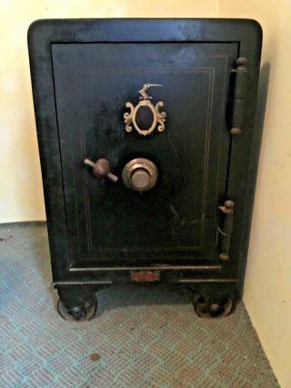 Antique Early 20th Century Meilink’s Deposit Vault Safe,  All Orig Paint/wheels