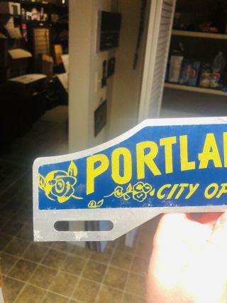 Vintage 1950 Portland Oregon City Of Roses License Plate Topper Booster 2