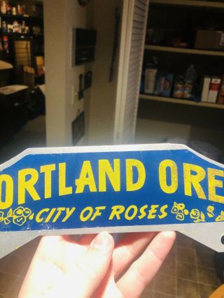 Vintage 1950 Portland Oregon City Of Roses License Plate Topper Booster 3