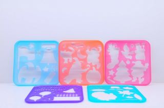 Vintage Tupperware Tupper Toys Stencils Set Of 5 Made In U.  S.  A.  1990 - Holiday