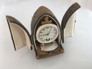 Antique Didisheim Goldschmidt Swiss Made Bronze Desk Clock Mop Base In Case