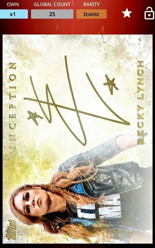 Topps Wwe Slam Becky Lynch Gold Inception Signature 25cc
