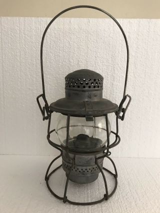 Antique Adlake Kero Penn Central No.  300 Railroad Lantern Kerosene Oil Lamp Ligh