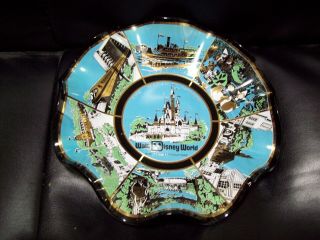Vintage Walt Disney World Scalloped Candy Dish/ash Tray Glass 1970 