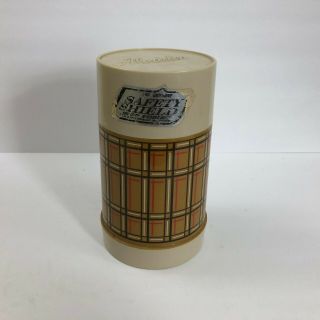 Vintage Brown Plaid Aladdin Best Buy Thermos Bottle Usa Pint Wide Mouth B3