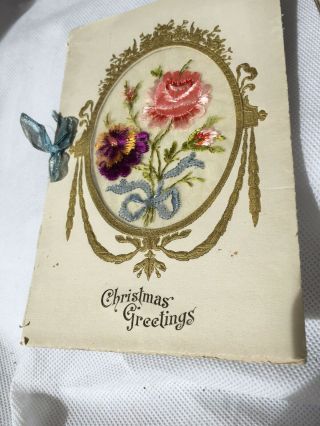 Vintage World War I Silk Christmas Card French Marque Depose Paris Militaria