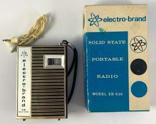 Vintage 1971 Electro Brand Solid State Radio Black Gold Set Prop Eb - 630