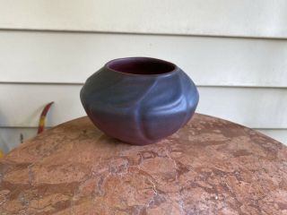 Antique 1920s Van Briggle Mulberry Glaze Leaf Art Pottery Vase Bowl Pot