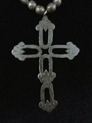 Antique Navajo Cross Necklace - Coin Silver Large Cross 3