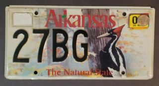 Arkansas Piliated Woodpecker Specialty Wildlife License Plate 27bg Low Number