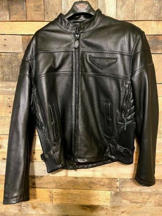 Harley Davidson (hd) Men’s Xl Black Leather Jacket,