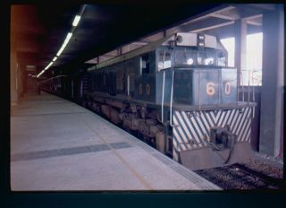 35mm Slide - Hong Kong Kowloon - Canton Diesel Loco 60 - Passenger - 1981