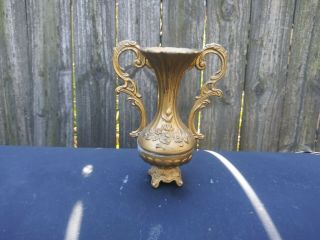 Vintage Small Metal Bud Vase Made In Italy