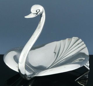 Great Tiffany & Co Makers Art Deco Sterling Silver Swan Figural Candy Dish Bowl