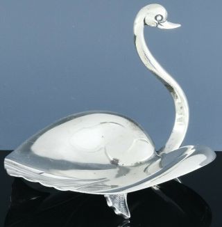 GREAT TIFFANY & Co MAKERS ART DECO STERLING SILVER SWAN FIGURAL CANDY DISH BOWL 3