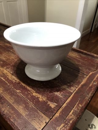 Antique English White Ironstone Pedestal Bowl