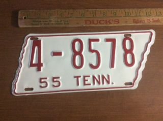 1955 Tennessee State Shape License Plate 4 - 8578 Hamilton County Repainted