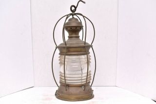 Antique Ships Lantern Large Copper 17 " Tall Marine Nautical Cargo Lamp Electric
