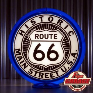 Historic Route 66 - 13.  5 Glass Advertising Globe - Made By Pogo 