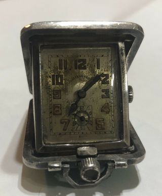 Levy - Wander Antique Art Deco Enamel Sterling Silver Pocket Travel Watch