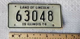 Vintage 1978 Illinois Motorcycle License Plate Number 63048