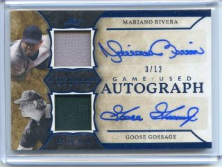 2020 Leaf In The Game Jersey Auto Mariano Rivera Goose Gossage 3/12
