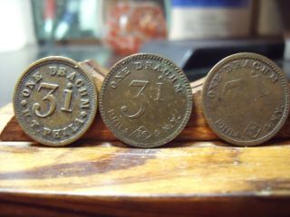 Vintage 4 Apothecary Pharmacy H Troemner Coin Weights Drachm & Scruples 1 & 1/2