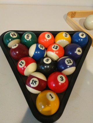 Vintage Standard Pool Table Billiard Balls Set With 9 Ball Ring & English Ball 2