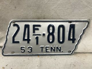 Vintage 1953 Tennessee License Plate