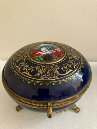 Antique French Enamelled And Gilt Metal Casket Portrait To Lid,  Makers Mark