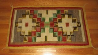 Antique Native American Indian Navajo Germantown Eye Dazzler Rug Blanket 55 " X32 "