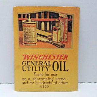 Vtg Antique Winchester General Utility Oil Counter Top Display Advertising Sign